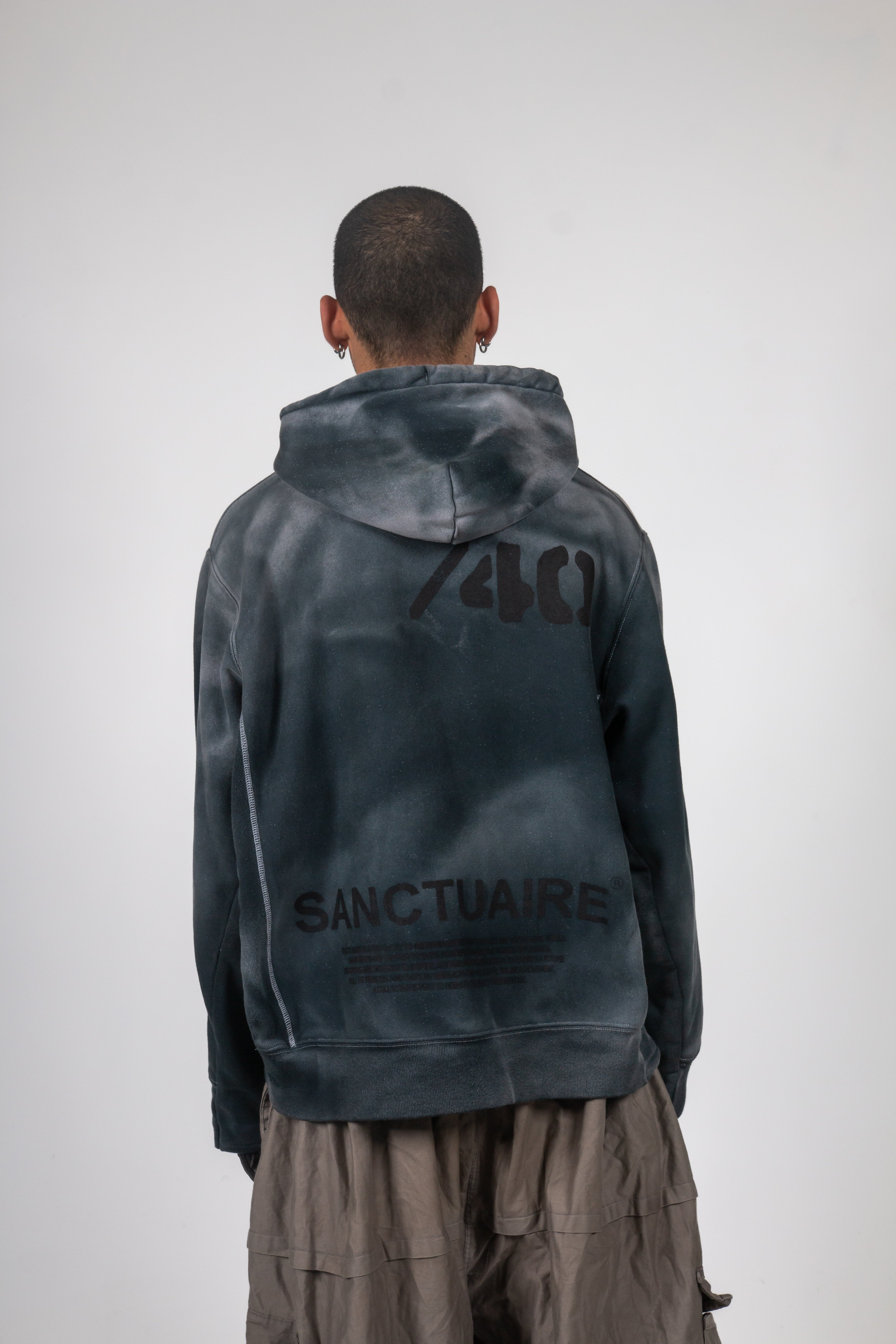 SANCTUAIRE X CHAMPION HOODIE  [ CHARCOAL ]